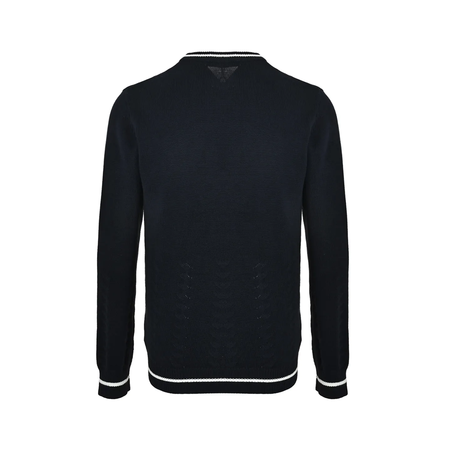 Louis Vuitton/Louis Vuitton 26Fw embroidered cable V-neck sweater